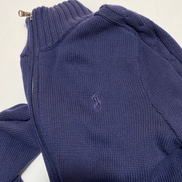 Men's Ralph Lauren Golf Full Zip Up Sweater Navy Blue Knit Size Small Old Money - Picture 10 of 13